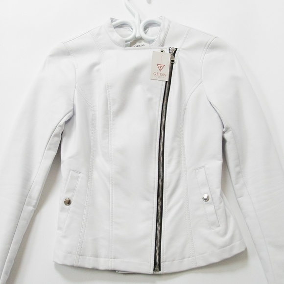 White Cross-Zip Guess Jacket XS - Picture 1 of 7
